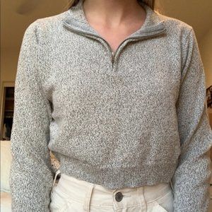 Brandy Melville Noella Cropped 1/4 zip sweater